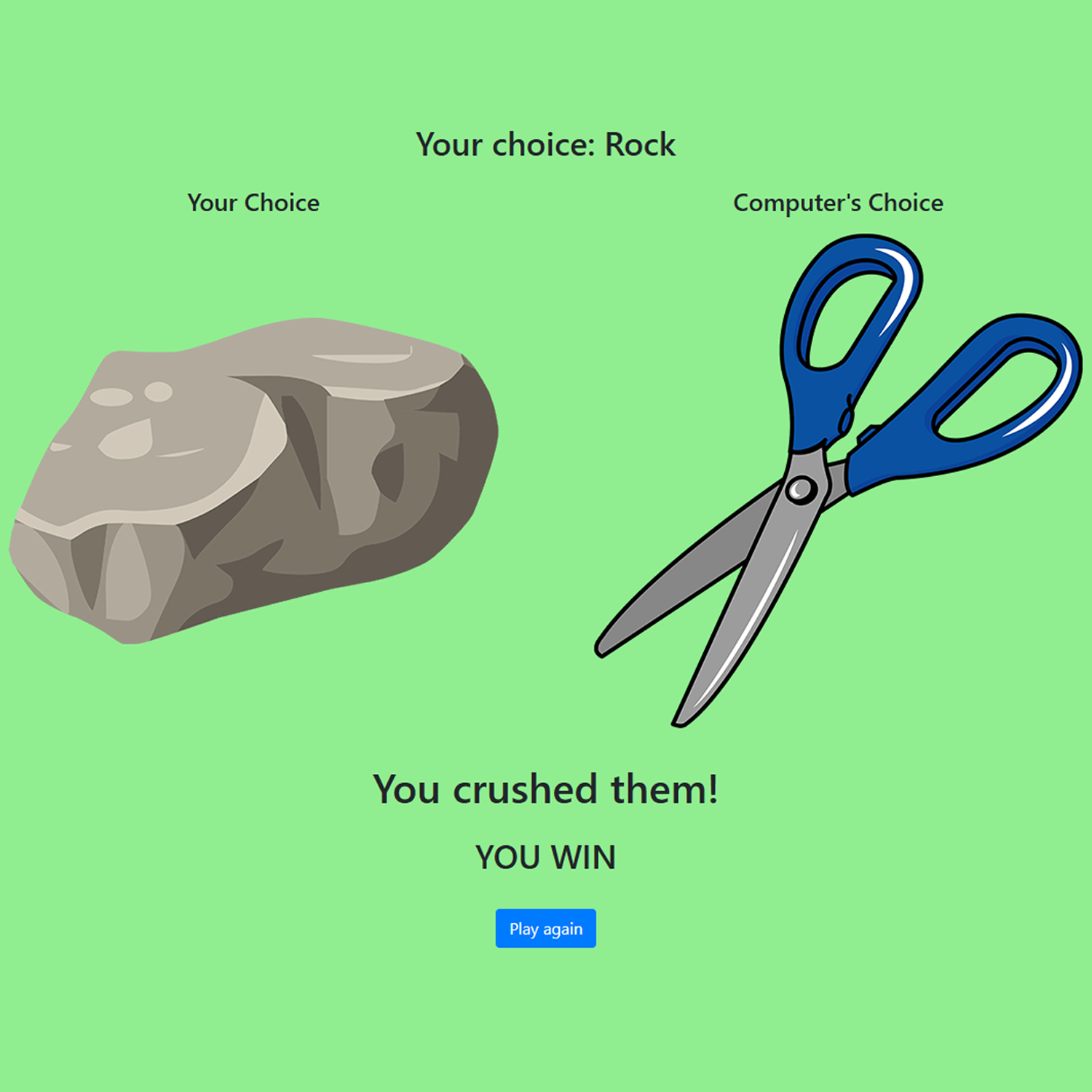 Rock Paper Scissors Game Interface