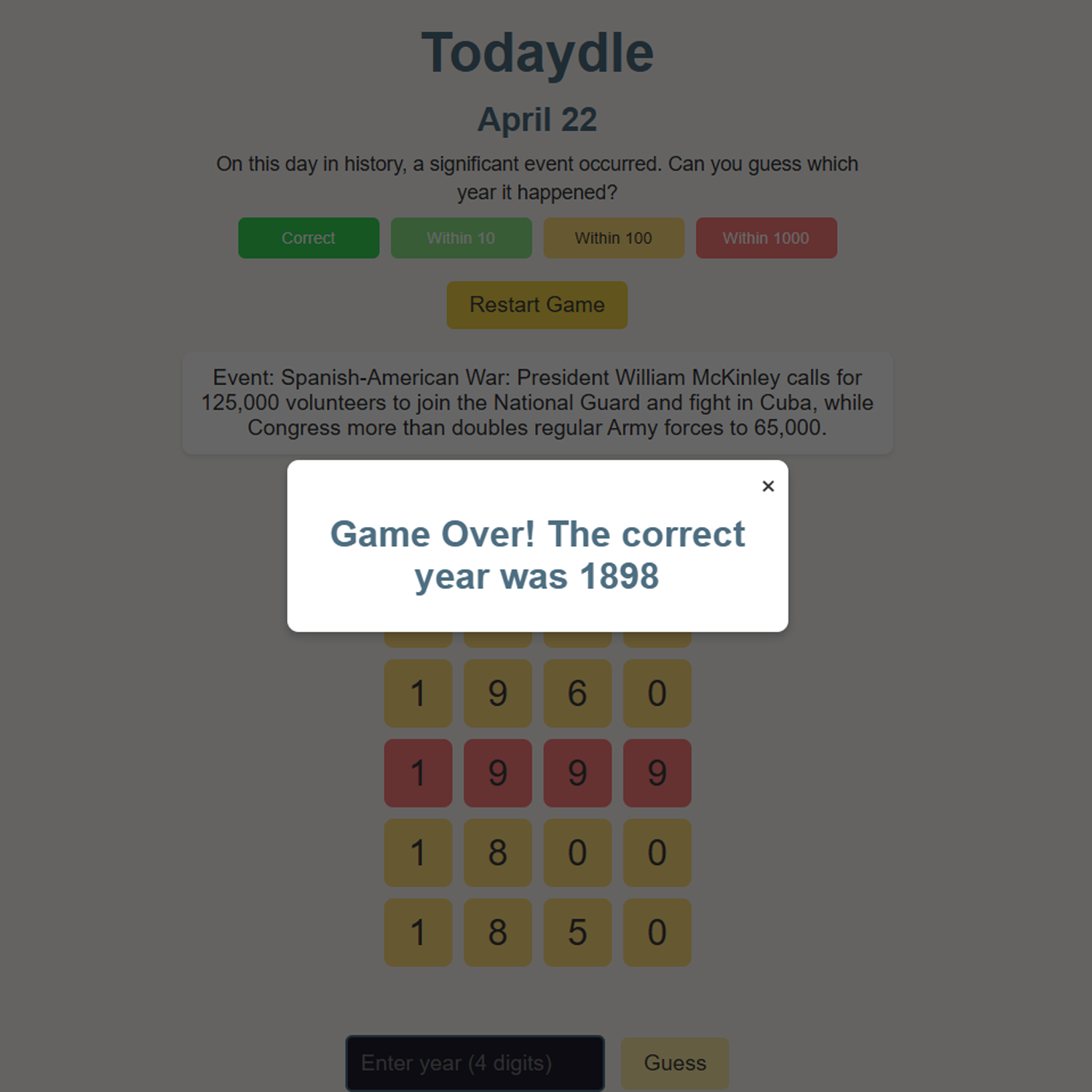 Todaydle Main Interface