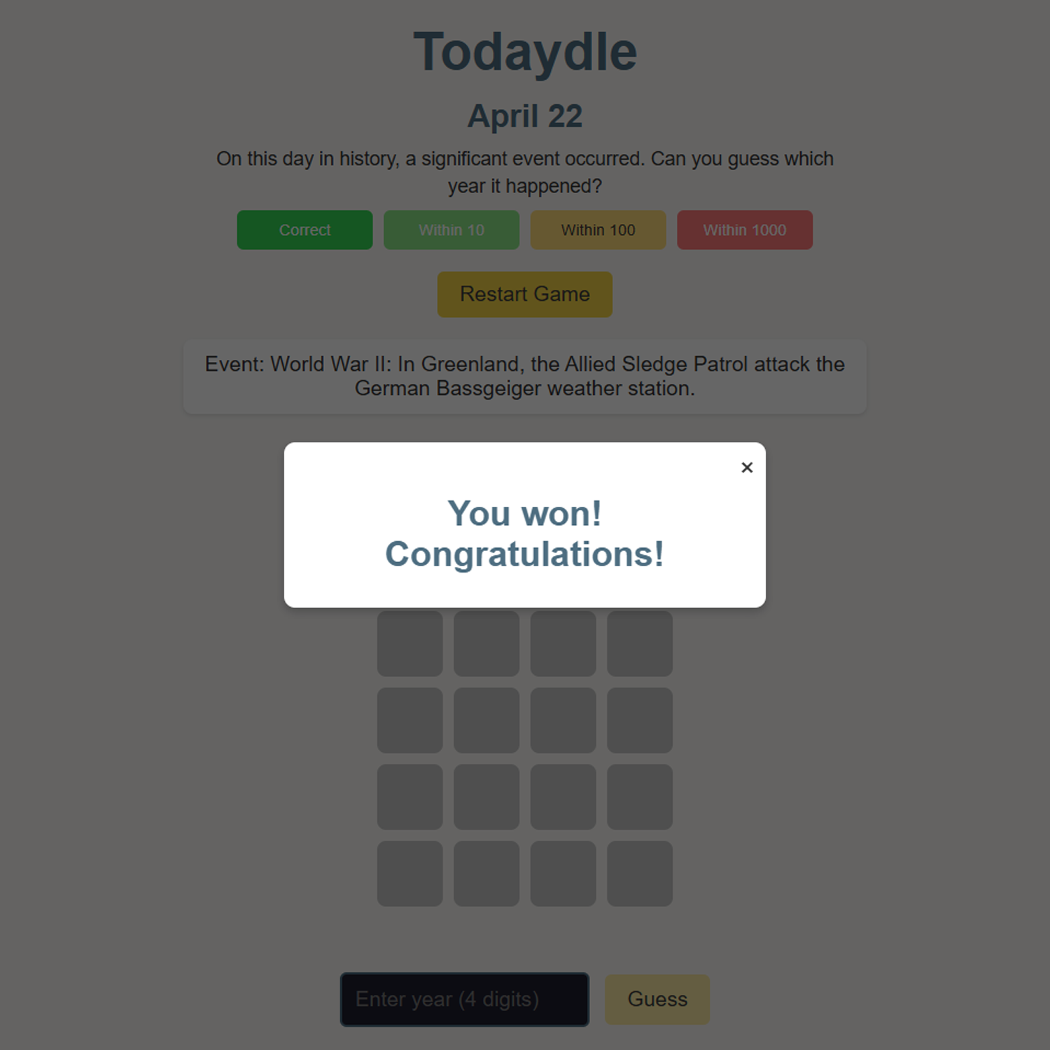 Todaydle Game Progress